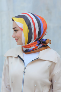 Desenli Soft Eşarp Taba