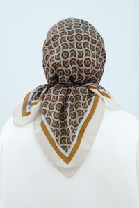 Desenli Soft Eşarp Vizon