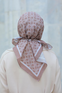 Desenli Soft Eşarp Vizon