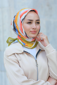 Desenli Soft Eşarp Yağ Yeşil