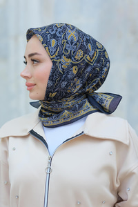 Desenli Soft Eşarp Yağ Yeşil