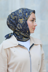 Desenli Soft Eşarp Yağ Yeşil