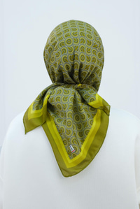 Desenli Soft Eşarp Yağ Yeşil