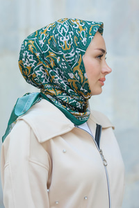Desenli Soft Eşarp Yeşil