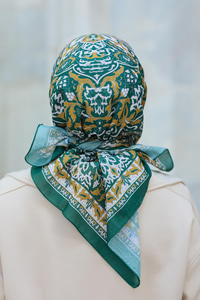 Desenli Soft Eşarp Yeşil