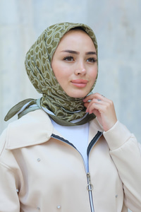 Desenli Soft Eşarp Yeşil
