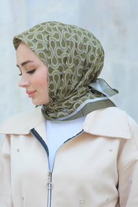 Desenli Soft Eşarp Yeşil