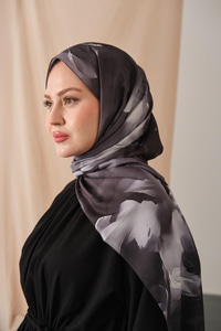 Desenli Soft Şal Gri