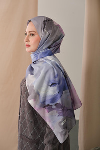 Desenli Soft Şal Lila