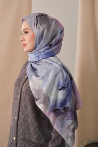 Desenli Soft Şal Lila