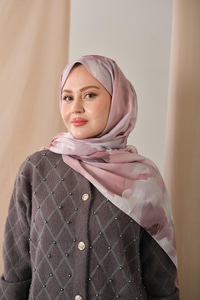 Desenli Soft Şal Pudra