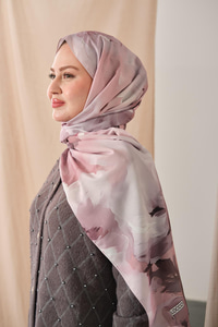 Desenli Soft Şal Pudra