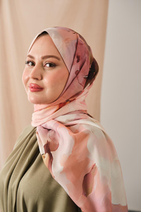 Desenli Soft Şal Somon