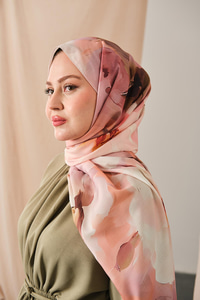 Desenli Soft Şal Somon