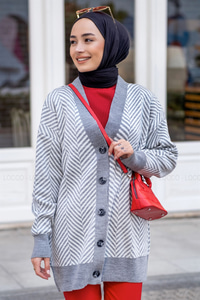 Uygun Fiyatlı DESENLI TRIKO HIRKA GRI | Loccomoda.com 