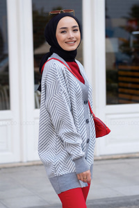 Uygun Fiyatlı DESENLI TRIKO HIRKA GRI | Loccomoda.com 