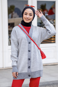 Uygun Fiyatlı DESENLI TRIKO HIRKA GRI | Loccomoda.com 