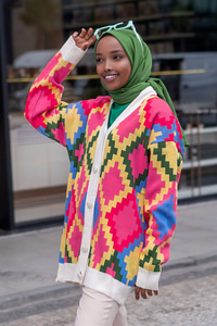 Uygun Fiyatlı DESENLI TRIKO HIRKA KREM | Loccomoda.com 