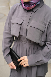 Detaylı Armani Modal Takım Gri