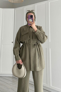 Detaylı Armani Modal Takım Küf Yeşil