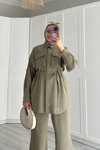 Detaylı Armani Modal Takım Küf Yeşil