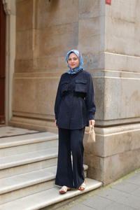 Detaylı Armani Modal Takım Lacivert