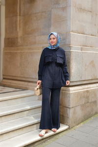 Detaylı Armani Modal Takım Lacivert