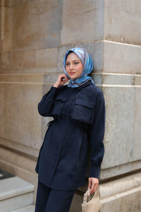 Detaylı Armani Modal Takım Lacivert