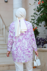 Dijital Baskılı Gömlek Pembe