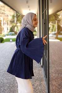 Dik Piliseli Modal Burgonya Gömlek Lacivert