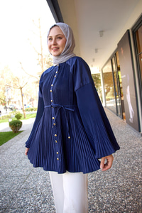 Dik Piliseli Modal Burgonya Gömlek Lacivert