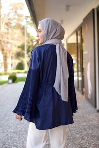 Dik Piliseli Modal Burgonya Gömlek Lacivert