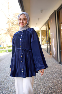 Dik Piliseli Modal Burgonya Gömlek Lacivert