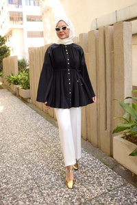 Dik Piliseli Modal Burgonya Gömlek Siyah