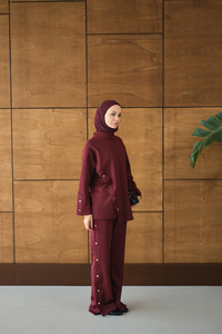 Dik Yaka Takım Bordo