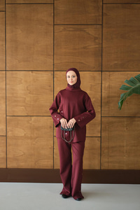 Dik Yaka Takım Bordo