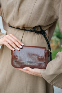 Dikdörtgen Minimal Omuz Çantası Kahverengi