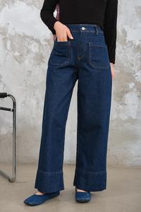 Dikiş Detay Kot Pantolon Lacivert