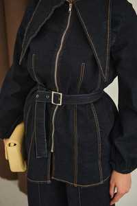 Dikiş Detay Kot Takım Lacivert