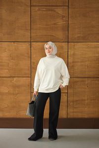 Dikiş Detay Tunik Beyaz