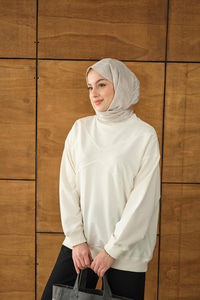 Dikiş Detay Tunik Beyaz