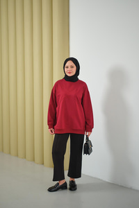 Dikiş Detay Tunik Bordo