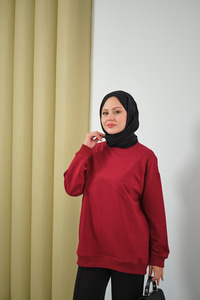 Dikiş Detay Tunik Bordo