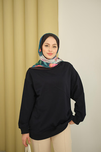 Dikiş Detay Tunik Lacivert