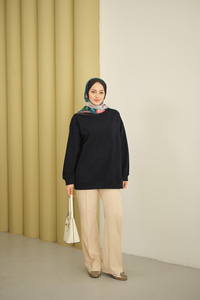 Dikiş Detay Tunik Lacivert