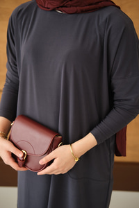 Dikiş Detay Yırtmaçlı Takım Antrasit