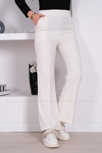 DIKIS DETAYLI PANTALON BEYAZ