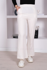 DIKIS DETAYLI PANTALON BEYAZ