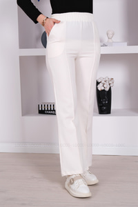 DIKIS DETAYLI PANTALON BEYAZ