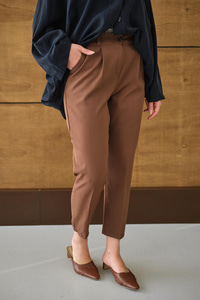 DUBLE KAPLAMA KEMERLI PANTOLON Kahverengi